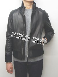 Y'2 LEATHER（ワイツーレザー）STEER OIL RIB JACKET（ステアオイル リブジャケット）/Black（ブラック）