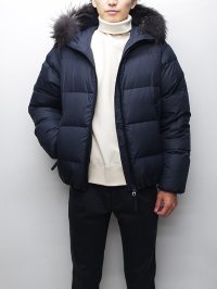 【OUTLET】DUVETICA（デュベティカ）VEGACINQUE（ベガチンクエ）Grey Fur-FinRacoon/770（blu navy）ネイビー※サイズ48のみ