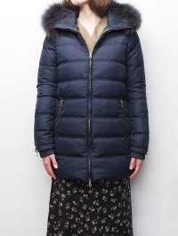 【OUTLET】DUVETICA "Women"（デュベティカ）BLODWEN（ブロドウェン）Grey Fur-FinRacoon/770（blu navy）ネイビー※サイズ42のみ