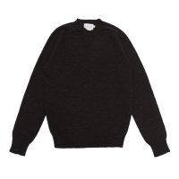 INVERALLAN（インバーアラン）Crew Neck Saddle Shoulder Sweater（クルーネックサドルショルダーセーター）Voe True Shetland/Black（ブラック）