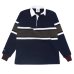 画像1: ＜50%OFF＞BARBARIAN（バーバリアン）クラシック ラガーシャツ（CENTER STRIPES）”旧モデル” / Navy×Ivory×Moss（ネイビー×アイボリー×モスグリーン）※Sサイズのみ (1)