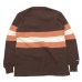 画像2: 50%OFF！！BARBARIAN（バーバリアン）クラシック ラガーシャツ（THREE 2"STRIPES）”旧モデル” / Brown×Rust×Beige（ブラウン×ラスト×ベージュ）※Sサイズのみ (2)