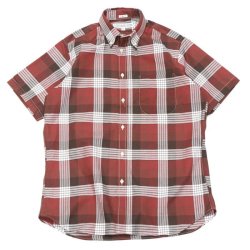 INDIVIDUALIZED SHIRTS（インディビジュアライズドシャツ）Classic Fit MBDM B.D Short Sleeve Shirt（クラシックフィットボタンダウンショートスリーブシャツ）"SUMMER PLAID"/Burgundy（バーガンディ系チェック）