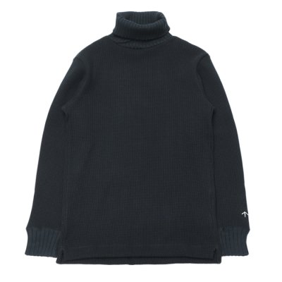 画像1: Nigel Cabourn（ナイジェル・ケーボン）TURTLE NECK SHIRT（タートルネックシャツ）WAFFLE/Dark Navy（ダークネイビー）