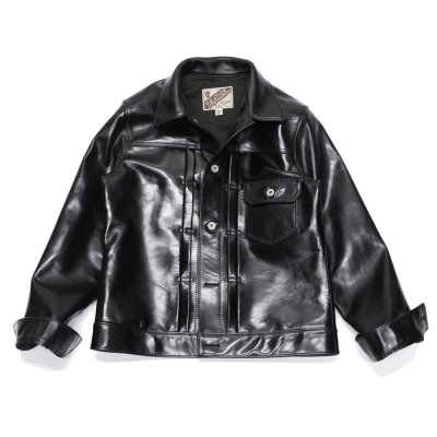 画像1: Y'2 LEATHER（ワイツーレザー）ANILINE HORSE 1st Type Jacket（アニリンホースファーストタイプジャケット）/Black（ブラック）