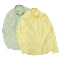 40%OFF！！KAPTAIN SUNSHINE（キャプテンサンシャイン）Relaxed Polocollar Shirt（リラックスポロカラーシャツ）FINX COTTON OXFORD CHAMBRAY/Yellow（イエロー）・Light Green（ライトグリーン）