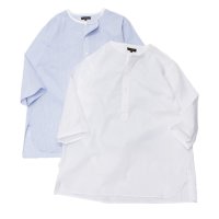 30%OFF！！A VONTADE（アボンタージ）Sleeping Shirts 3/4 Sleeve（スリーピングシャツ7分袖）Hard Twist Yarn Seersucker/White（ホワイト）・Blue Stripe（ブルーストライプ）※Lサイズのみ