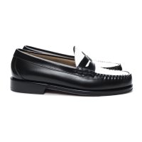 G.H.BASS（ジーエイチバス）LARSON MOC PENNY LOAFER（ラーソンモックペニーローファー）レザーソール/Black×White（ブラック×ホワイト）