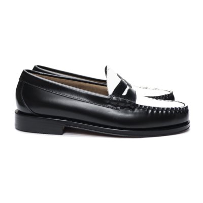 画像1: G.H.BASS（ジーエイチバス）LARSON MOC PENNY LOAFER（ラーソンモックペニーローファー）レザーソール/Black×White（ブラック×ホワイト）