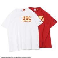 40%OFF！！Champion（チャンピオン）T1011 US Print T-Shirt（ティーテンイレブンUSプリントTシャツ）"USC"/White×Maroon（ホワイト×マルーン）・Cardinal（カーディナル）Made in USA