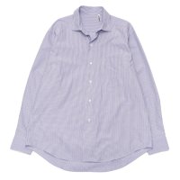 40%OFF！！KAPTAIN SUNSHINE（キャプテンサンシャイン）Cotton Semi Spread Collar Shirt（コットンセミスプレッドカラーシャツ）WASHED FINX LIGHT WEATHER STRIPE/Purple Stripe（パープルストライプ）※36のみ