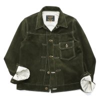Y'2 LEATHER（ワイツーレザー）STEER SUEDE 1st Type Jacket（ステアスエードファーストタイプジャケット）/Olive（オリーブ）