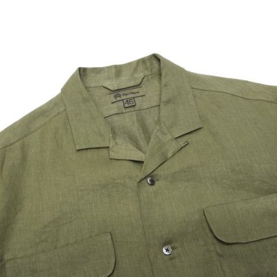 画像2: Nigel Cabourn（ナイジェル・ケーボン）OPEN COLLAR SHIRT（オープンカラーシャツ）LINEN TWILL/Beige（ベージュ）