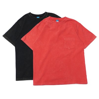 画像1: Good On（グッドオン）Short Sleeve Crew Neck Pocket Tee（ショートスリーブクルーネックポケット付きTシャツ）"Vintage Dye"/Red（レッド）・Black（ブラック）