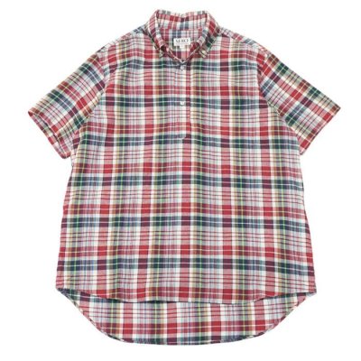 画像1: SERO（セロ）Short Sleeve Pullover B.D Shirt（ショートスリーブプルオーバーボタンダウンシャツ）Madras Check/Red（レッド）