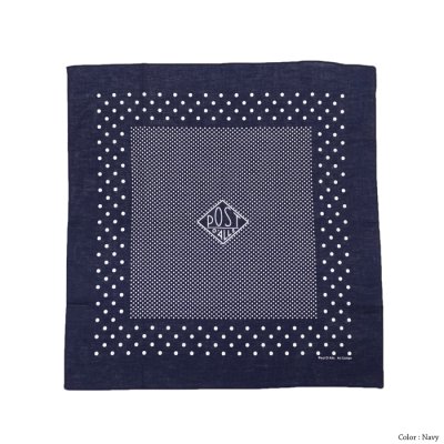 画像2: Post O'Alls（ポストオーバーオールズ）POST Bandana Hankie-original 1993 design-（ポスト・バンダナハンキー）Cotton Sheeting/Navy（ネイビー）・Charcoal（チャコールグレー）・White（ホワイト）※メール便発送可※