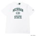 画像2: Champion（チャンピオン）T1011 US Print T-Shirt（ティーテンイレブンUSプリントTシャツ）"MICHIGAN STATE"/White（ホワイト）・Green×White（グリーン×ホワイト）Made in USA (2)