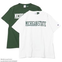 30%OFF！！Champion（チャンピオン）T1011 US Print T-Shirt（ティーテンイレブンUSプリントTシャツ）"MICHIGAN STATE"/White×Green（ホワイト×グリーン）・Moss Green（モスグリーン）Made in USA