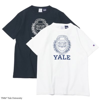 画像1: Champion（チャンピオン）T1011 US Print T-Shirt（ティーテンイレブンUSプリントTシャツ）"YALE"/White（ホワイト）・Navy（ネイビー）Made in USA