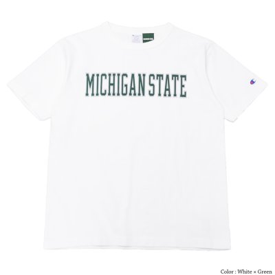 画像2: Champion（チャンピオン）T1011 US Print T-Shirt（ティーテンイレブンUSプリントTシャツ）"MICHIGAN STATE"/White×Green（ホワイト×グリーン）・Moss Green（モスグリーン）Made in USA