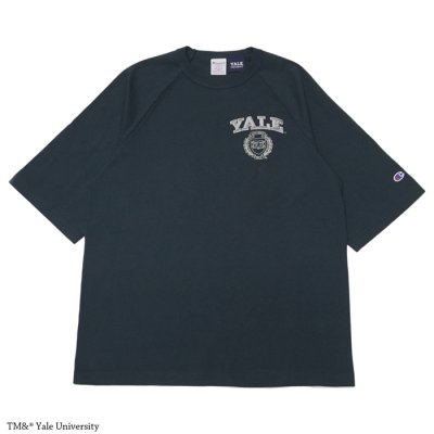 画像1: Champion（チャンピオン）T1011 Raglan Short Sleeve T-Shirt（ティーテンイレブンラグランショートスリーブTシャツ）"YALE"/Navy（ネイビー）Made in USA