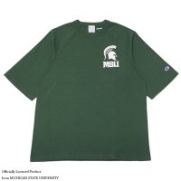 30%OFF！！Champion（チャンピオン）T1011 Raglan Short Sleeve T-Shirt（ティーテンイレブンラグランショートスリーブTシャツ）"MICHIGAN STATE"/Moss Green（モスグリーン）Made in USA