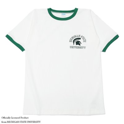 画像1: Champion（チャンピオン）PLEBE Short Sleeve Ringer T-Shirt（プレーブショートスリーブリンガーTシャツ）"MICHIGAN STATE"/Kelly Green（ケリーグリーン）TRUE TO ARCHIVES