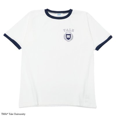 画像1: Champion（チャンピオン）PLEBE Short Sleeve Ringer T-Shirt（プレーブショートスリーブリンガーTシャツ）"YALE"/Navy（ネイビー）TRUE TO ARCHIVES