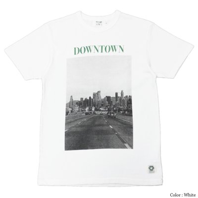 画像2: free rage（フリーレイジ）リサイクルコットンプリントTee"DOWNTOWN"/White（ホワイト）・Sumi（スミクロ）