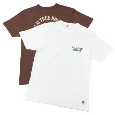 画像1: free rage（フリーレイジ）リサイクルコットンプリントTee"DRIVE-IN"/White（ホワイト）・Brown（ブラウン）