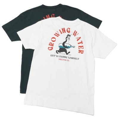 画像1: free rage（フリーレイジ）リサイクルコットンプリントTee"GROWING vol.2"/White（ホワイト）・Sumi（スミクロ）