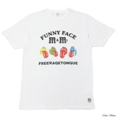 画像2: free rage（フリーレイジ）リサイクルコットンプリントTee"FUNNY FACE"/White（ホワイト）・Yellow（イエロー）