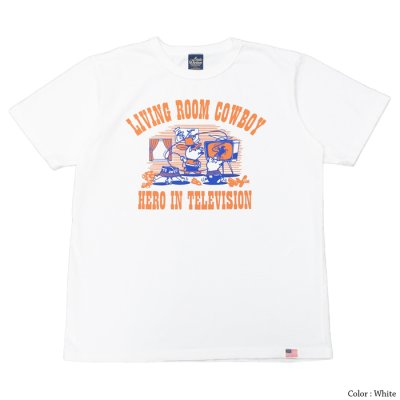 画像2: STUDIO D'ARTISAN（ステュディオ・ダ・ルチザン）USAコットンプリントＴシャツ"LIVING ROOM COWBOY"/White（ホワイト）・Navy（ネイビー）