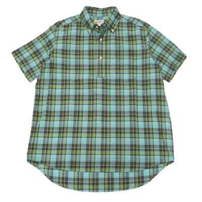 画像1: SERO（セロ）Short Sleeve Pullover B.D Shirt（ショートスリーブプルオーバーボタンダウンシャツ）Madras Check/Blue（ブルー）