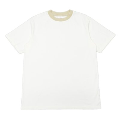 画像1: Yonetomi NEW BASIC（ヨネトミニューベーシック）RINGER T-SHIRT（リンガーTシャツ）/White（ホワイト）