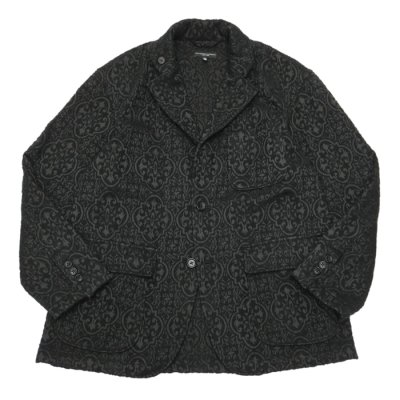 画像1: ENGINEERED GARMENTS（エンジニアードガーメンツ）LOITER JACKET（ロイタージャケット）Crest Flocked Jacquard/Black（ブラック）