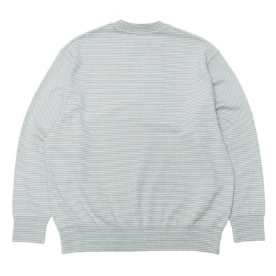 画像2: Yonetomi NEW BASIC（ヨネトミニューベーシック）WAVE COTTON KNIT PULLOVER（ウェーブコットンニットプルオーバー）"BORDER"/Grey（グレー）