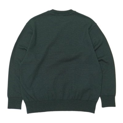 画像2: Yonetomi NEW BASIC（ヨネトミニューベーシック）WAVE COTTON KNIT PULLOVER（ウェーブコットンニットプルオーバー）"BORDER"/Navy（ネイビー）