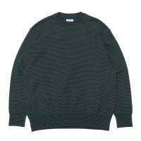 Yonetomi NEW BASIC（ヨネトミニューベーシック）WAVE COTTON KNIT PULLOVER（ウェーブコットンニットプルオーバー）"BORDER"/Navy（ネイビー）