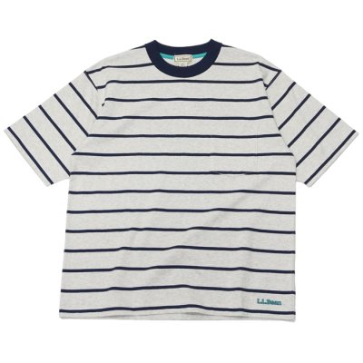 画像1: L.L.Bean（エルエルビーン）Union Short Sleeve Striped T-Shirt（ユニオンショートスリーブストライプTシャツ）-JAPAN EDITION-/Birch×Dk.Navy（バーチ×ダークネイビー）