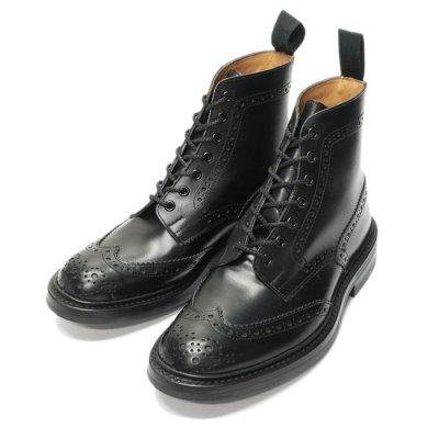 画像2: Tricker's（トリッカーズ）カントリーブローグブーツ（ダイナイトソール）/Black  Box Calf（ブラックボックスカーフ）