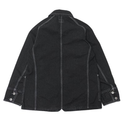 画像2: Post O'Alls（ポストオーバーオールズ）Engineers' Jacket（エンジニアーズジャケット）Herringbone Denim/Black（ブラック）