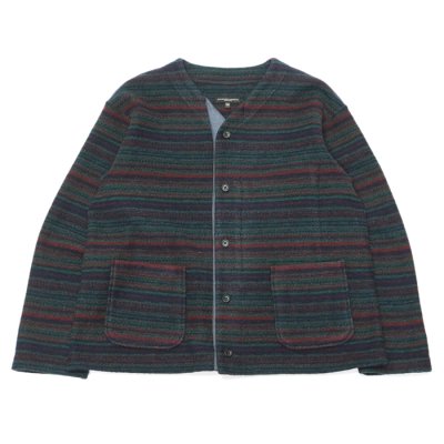 画像1: ENGINEERED GARMENTS（エンジニアードガーメンツ）KNIT CARDIGAN（ニットカーディガン）Fair Isle Stripe Sweater Knit/Green（グリーン）