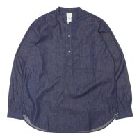 Post O'Alls（ポストオーバーオールズ）Band Collar Shirt（バンドカラーシャツ）Light Denim/Indigo（インディゴ）