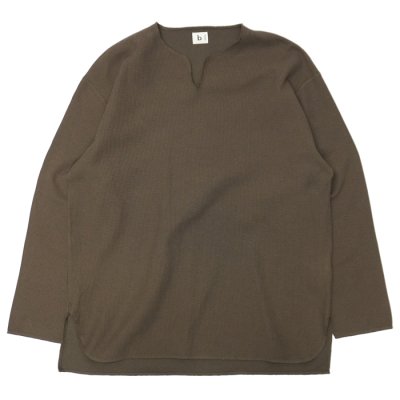 画像1: blurhms ROOTSTOCK（ブラームスルーツストック）Rough&Smooth Thermal Over-Neck L/S（ラフ&スムースサーマルオーバーネックシャツ ロングスリーブ）/Khaki Brown（カーキブラウン）