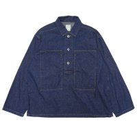 Post O'Alls（ポストオーバーオールズ）ARMY Shirt（アーミーシャツ）Blue Denim W/OD-Yellow Stitch/Indigo（インディゴ）