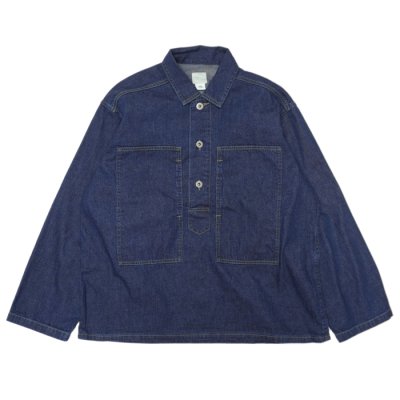 画像1: Post O'Alls（ポストオーバーオールズ）ARMY Shirt（アーミーシャツ）Blue Denim W/OD-Yellow Stitch/Indigo（インディゴ）