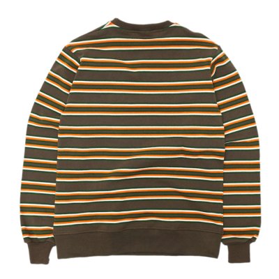 画像2: BARBARIAN（バーバリアン）Heavy Weight Crew Neck Shirt L/S + Waist Band（ヘビーウェイトクルーネックシャツ）”Nine 5crs Stripes Repeat”/Moss×Bottle×Ivory×B,Orange（モスグリーン×ボトルグリーン×トープ×オレンジ）