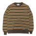 画像1: BARBARIAN（バーバリアン）Heavy Weight Crew Neck Shirt L/S + Waist Band（ヘビーウェイトクルーネックシャツ）”Nine 5crs Stripes Repeat”/Moss×Bottle×Ivory×B,Orange（モスグリーン×ボトルグリーン×トープ×オレンジ） (1)