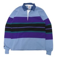 BARBARIAN（バーバリアン）ヘビーウェイト クラシックラガーシャツ ”Bold Mountaineer”/Columbia×Purple×Teal×Black With Dark Denim Collar（コロンビア×パープル×ティール×ブラック+ダークデニムカラー）